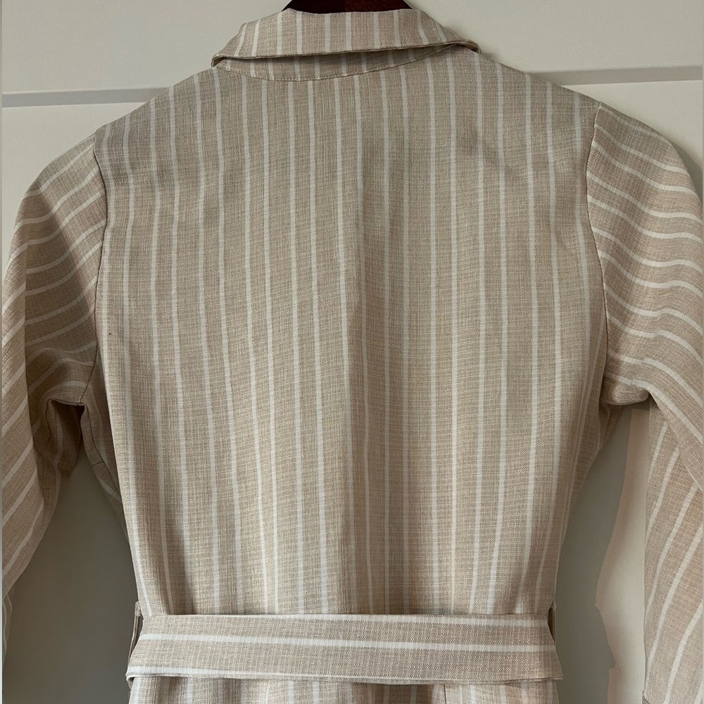 🤍Cream/White Stripe Button-Up Shirt Dress (Size S) - Picture 11 of 16